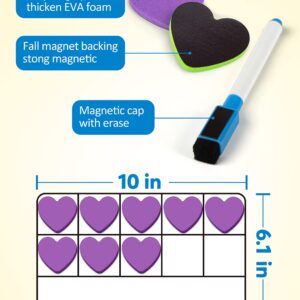 Coogam Magnetic Ten Frame Set, Math Manipulative Games for Kids with 6 Ten Frames 60 Magnetic Math Counters, Montessori Educational Toy Gift for Preschool Kindergarten 3 4 5 Year Old Toddlers