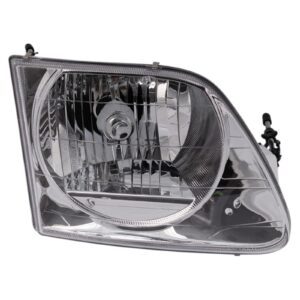 TRQ Headlight Assembly Set Headlights Driver & Passenger Side Halogen Compatible with 1997-2002 Ford Expedition 1997-2003 F-150 2004 F-150 Heritage 1997-1999 F-250 FO2502182 FO2503182