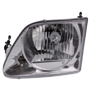 TRQ Headlight Assembly Set Headlights Driver & Passenger Side Halogen Compatible with 1997-2002 Ford Expedition 1997-2003 F-150 2004 F-150 Heritage 1997-1999 F-250 FO2502182 FO2503182