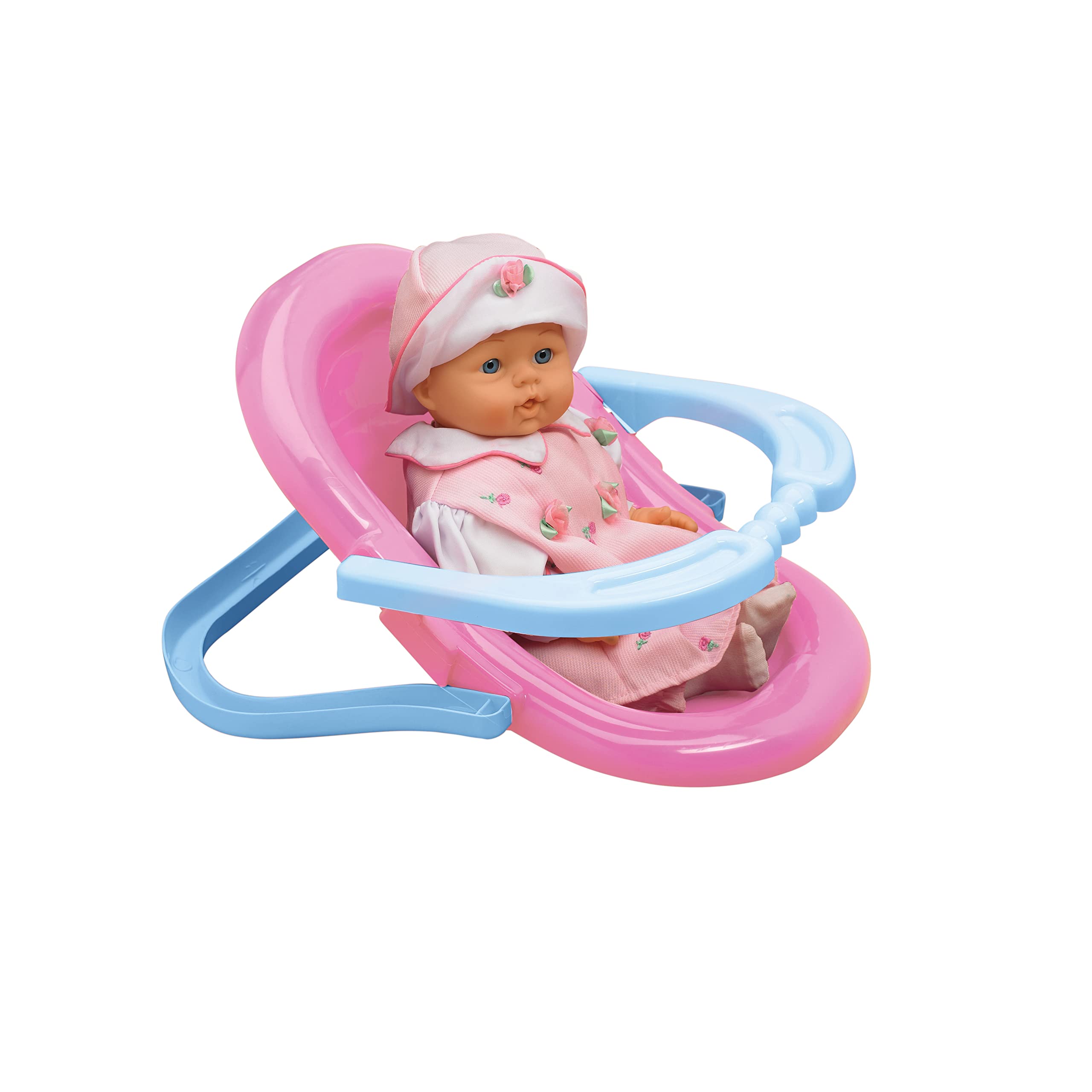 American Plastic Toys 3-in-1 Pink Baby Doll Stroller, Carrier, Feeding Chair, Convertible, Removable Seat, Learn to Care & Nurture, BPA-Free, Ages 3+ (20443)