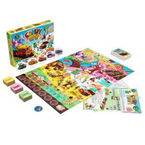 Jumping High Five Candy Trains Board Game! A Sweet Sugar Coated Cooperative Game for Kids Ages 4 and Up, Children Learn New Skills with Tasty Track Building, Perfect for Family Play Time