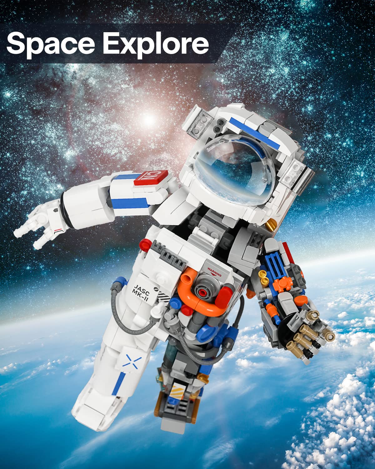 HBUDS Stem Kits Space Exploration Astronaut Toys, Building Kit, Educational STEM Toys Construction Engineering Building Blocks Learning Set, for Teen Boys Girls Kids (900 Pieces)