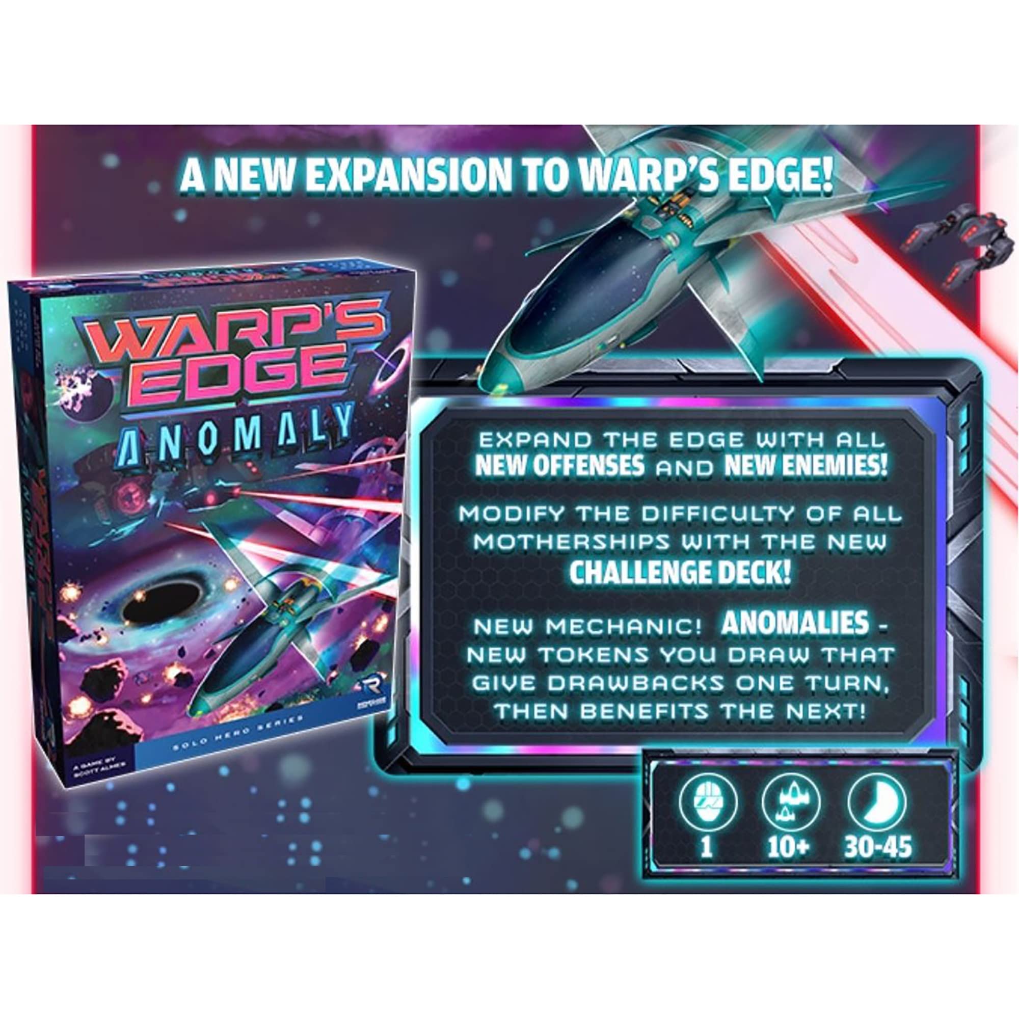 Renegade Game Studios Warp's Edge: Anomaly Expansion - Bag-Building Strategy Game, Ages 10+, 1 Player Solo Game, 30-45 Min