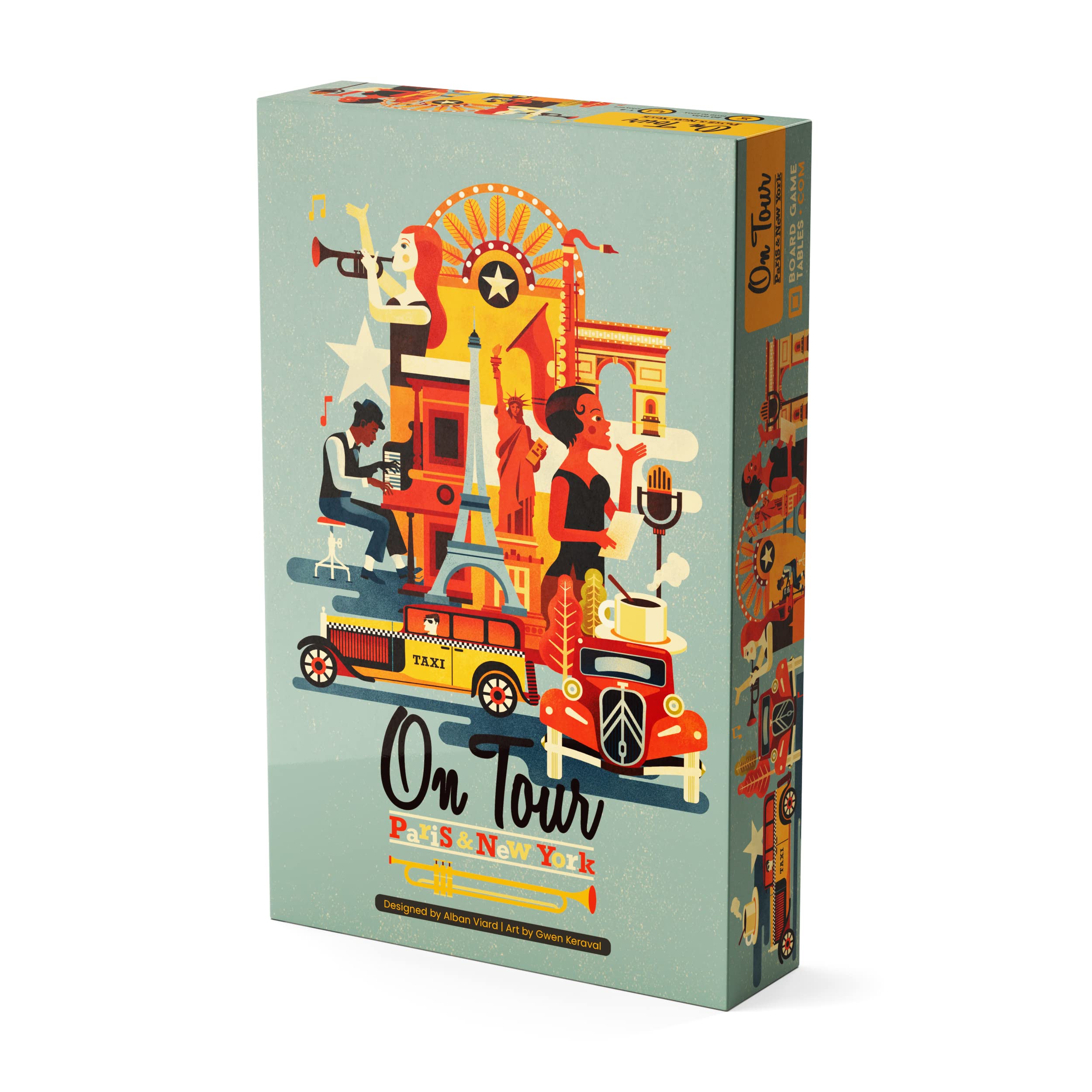 On Tour Paris & New York - Board Game - 1 to 8 Players - 20 Minute Play Time