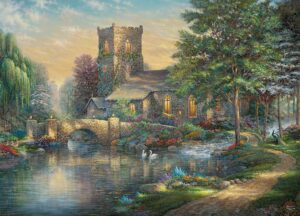 ceaco - thomas kinkade - willow wood chapel - 1000 piece jigsaw puzzle