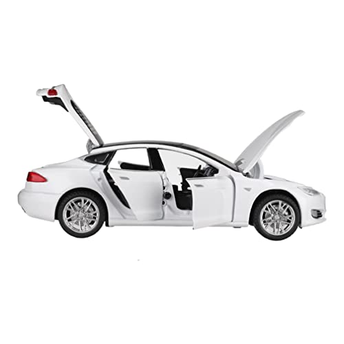 Model S Alloy Diecast Toy Car 1:32 Scale 3+ Years Old Boy Toy Model Car with Light and Sound,White