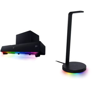 razer leviathan v2: multi-driver pc gaming soundbar with subwoofer & base station v2 chroma: chroma rgb lighting - non-slip rubber base - designed for gaming headsets - classic black