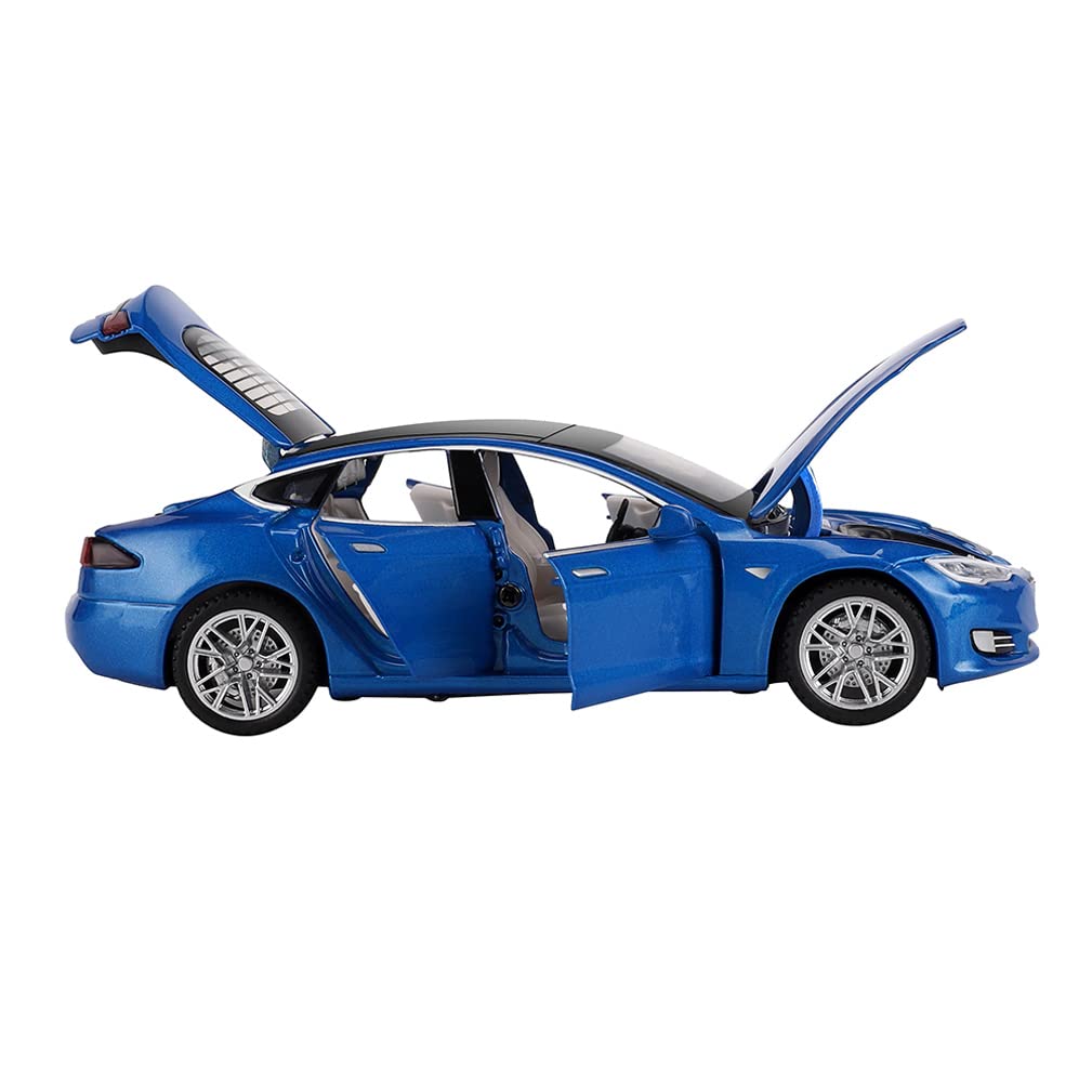 Model S Alloy Diecast Toy Car 1:32 Scale 3+ Years Old Boy Toy Model Car with Light and Sound,Blue