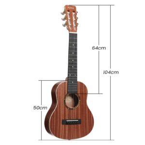 Asmuse 30" Classical Guitar, Soild Wood Beginner Acoustic Guitar Kit with Gig Bag, Extra Strings, Strap, Picks, Tuner (Natural)