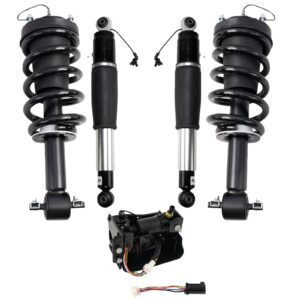 TRQ Air Suspension Kit Air Ride Suspension Compressor Air Shock Shock & Spring Strut Assembly Compatible with 2015-2020 Cadillac Escalade Escalade ESV Chevrolet Suburban Tahoe GMC Yukon Yukon XL