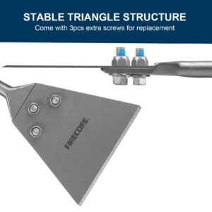 Firecore 3 In SDS Plus Chisel Bit Cranked Angled Bent Chisel for Hammer Drill 42CrMo, SDS Plus Floor Scraper with Spare Bolts and Locknuts, 5 Inch x 11 Inch Tile Removal Chisel Tool Heavy Duty