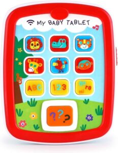 awefun baby tablets toys, toddler musical play tablet toy 6-12 12-18 18-24 months, baby tablet learning educational baby toys for 1 2 3 year old boys girls with music light