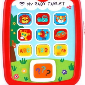 Awefun Baby Tablets Toys, Toddler Musical Play Tablet Toy 6-12 12-18 18-24 Months, Baby Tablet Learning Educational Baby Toys for 1 2 3 Year Old Boys Girls with Music Light