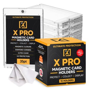 HOMEXPRO X PRO - [ 1 PACK ] Trading Card Storage Box + [ 15 PACK ] Magnetic Card Holders Bundle