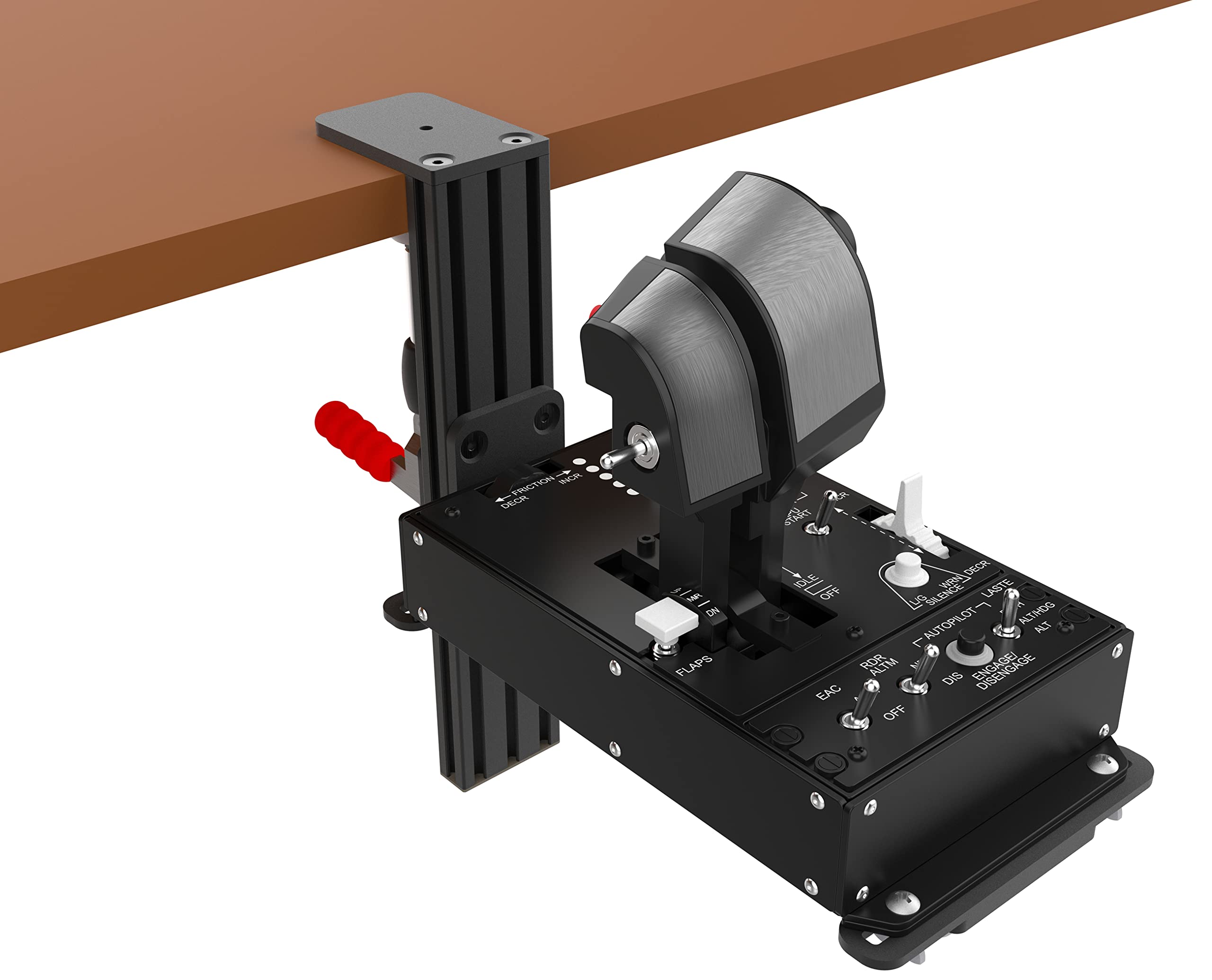 Hikig 2 Pack Desk Mounts for Flight Sim Joystick, Throttle, Hotas Systems Compatible With Thrustmaster Hotas Warthog, Thrustmaster MFD Cougar Pack, Winwing Orion 1/2 Hotas With All Installation Bolts