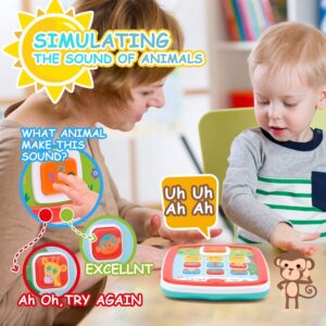 Awefun Baby Tablets Toys, Toddler Musical Play Tablet Toy 6-12 12-18 18-24 Months, Baby Tablet Learning Educational Baby Toys for 1 2 3 Year Old Boys Girls with Music Light