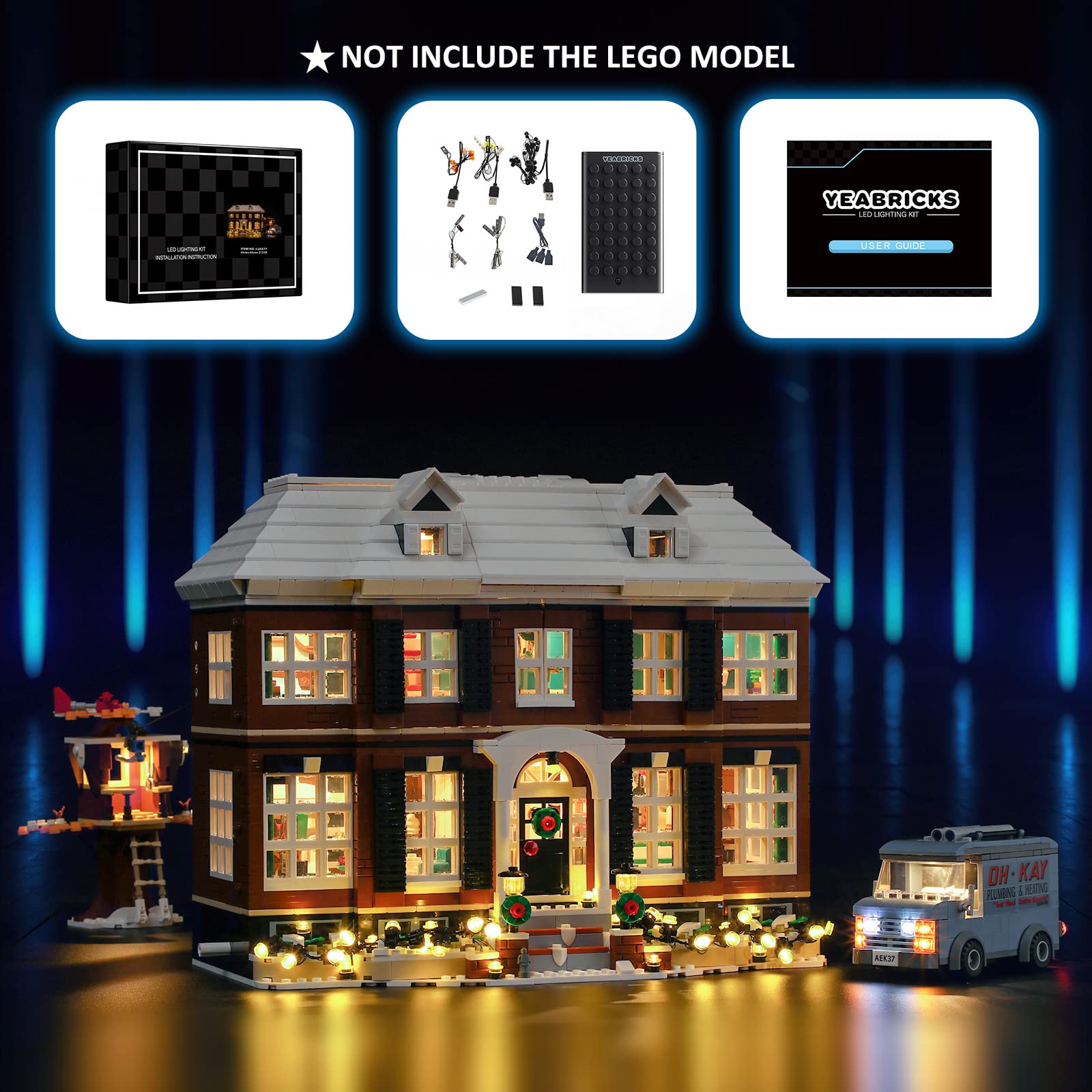 YEABRICKS LED Light for -21330 Ideas Home Alone Building Blocks Model (Building Set NOT Included)