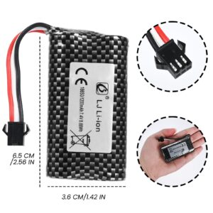 kolegend Remote Control Excavator Accessories 7.2V 1200Mah Rechargeable Battery with USB Charger Cable for 1592 rc Construction Vehicle