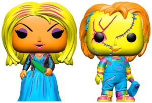 funko pop! bride of chucky: chucky & tiffany blacklight hot topic exclusive 2-pack