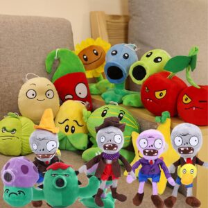 JHESAO 25 PCS PVZ Plush Zombies Plants Sets Random Different Types Toy, PVZ Plushies 1 2 Stuffed Soft Doll, PVZ Figure Doll New