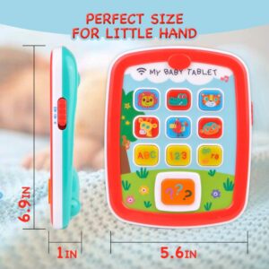 Awefun Baby Tablets Toys, Toddler Musical Play Tablet Toy 6-12 12-18 18-24 Months, Baby Tablet Learning Educational Baby Toys for 1 2 3 Year Old Boys Girls with Music Light