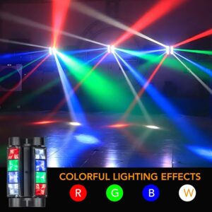 Spider Moving Head DJ Lights, Disco Party Stage Lights Indoor, Litake 8x10W RGBW Sound Activated DMX-512 Control Strobe Beam Lighting for Christmas Party Pub Festival Wedding Event Show, 2 Packs