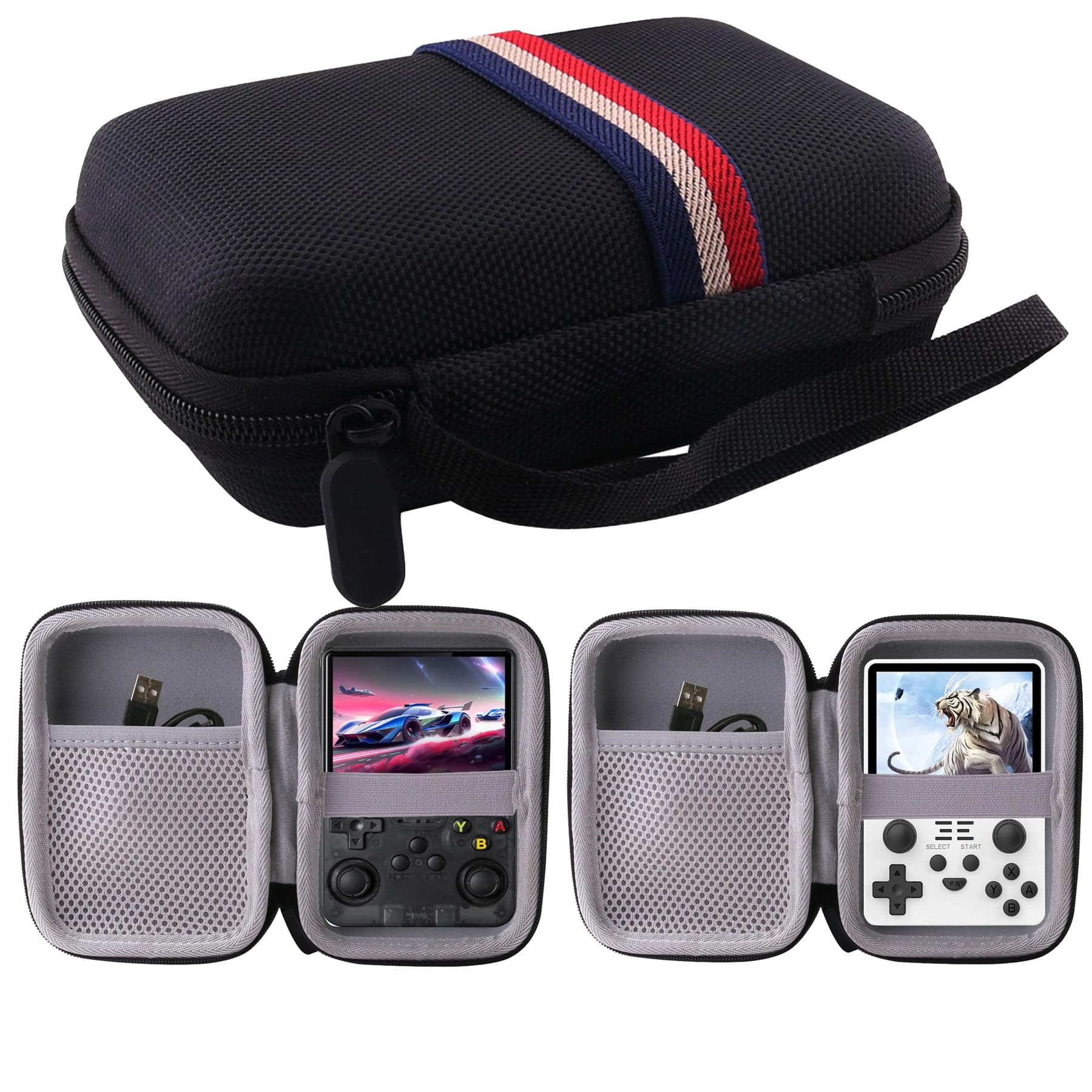 WERJIA Hard Carrying Case Compatible with RG35XX Plus/R36S/RGB20S/RG35XX Handheld Retro Game