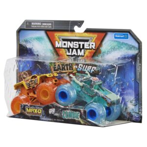 Monster Jam Earth vs Surf [Max D and Zombie] 1:64 Scale Double Pack