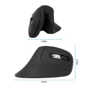 Vertical Wireless Mouse,Ergonomic Rechargeable 2.4G Optical Vertical Mice 6 Buttons Design with Adjustable DPI 800/1200/2400/3200 for Windows Laptop Desktop PC Office