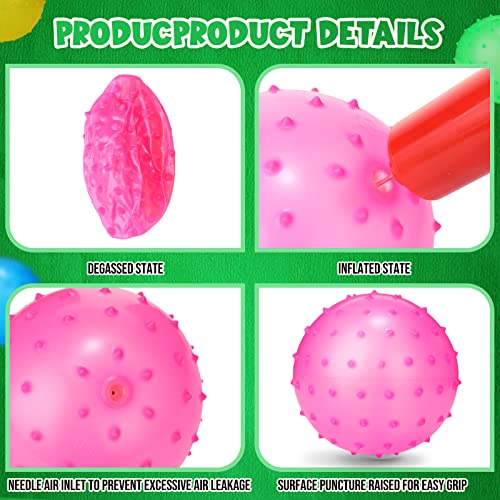 Jerify 36 Pieces Knobby Balls Spiky Bounce Ball Toy Large Bouncy Balls Bulk Inflatable Sensory Balls Soft Massage Stress Plastic Balls for School Party Play Outdoor Indoor