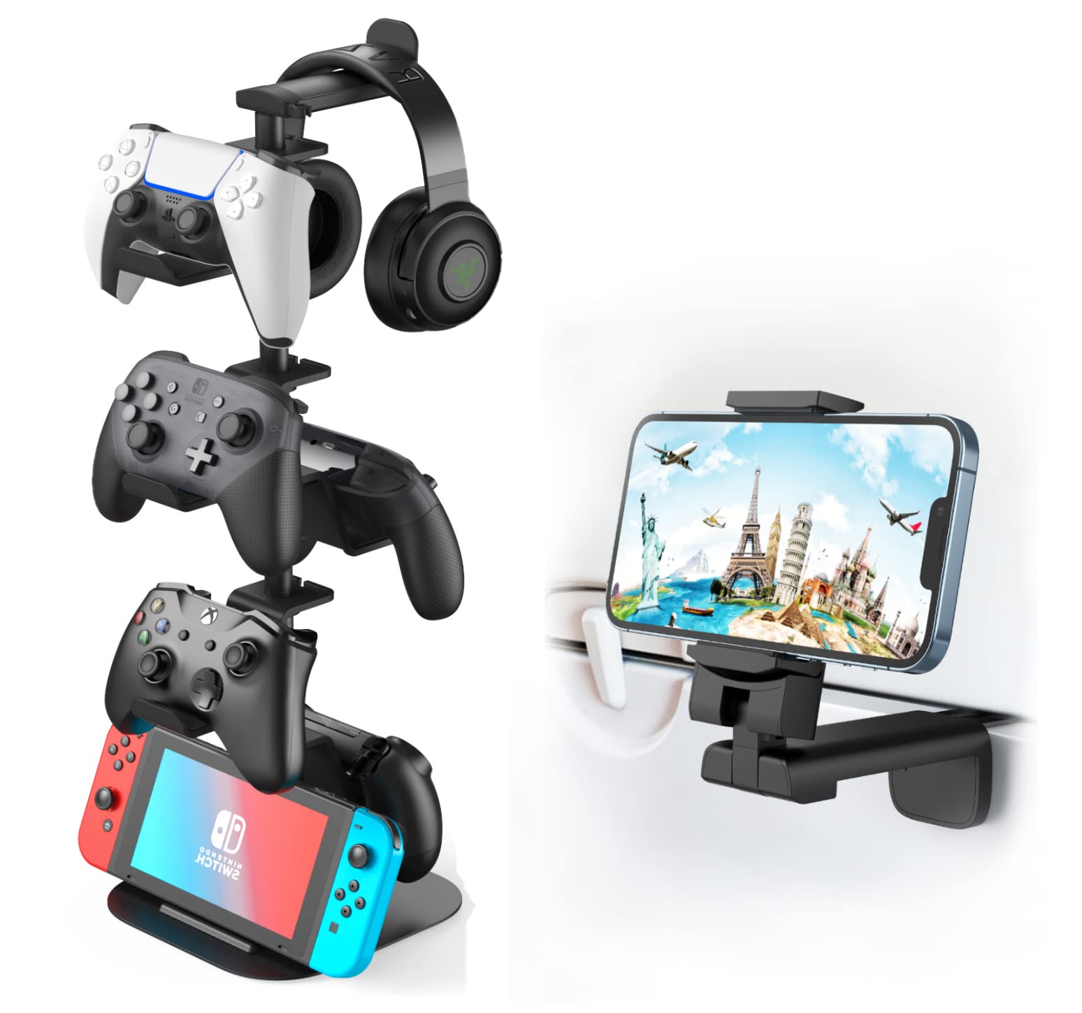 MiiKARE Travel Phone Holder & Adjustsable Controller Holder