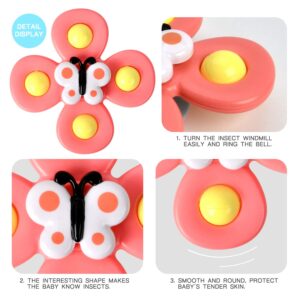 3PCS Suction Cup Spinner Toys for 1 2 Year Old Boys Spinning Toys 12-18 Months Sensory Toys for Toddlers 1-3 First Birthday Baby Gifts for Girls