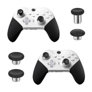 Metal Replacement Thumbsticks for Xbox Elite Controller Series 2 Core,Component Pack Includes 4 Swap Magnetic Joysticks,4 Paddles,1 Standard D-Pads, Accessories Parts for Xbox One Elite 2 (Silver)