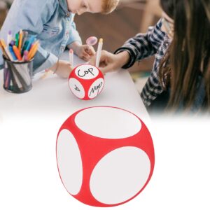 Alomejor Dry Erase Dice Cubic, Portable Cleanable Write On Wipe Off Dice for Kids Teaching (Red)