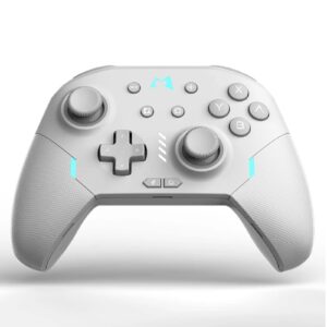 mobapad m9 wireless controller for switch/pc/android/iphone,bluetooth remote controller with nfc,macro programming,double vibration and wake up function(white)