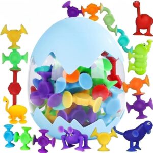 bath toys 27 pcs suction toys sensory toys for kids ages 4-8 boys girls stress release toys travel toys suction cup toys silicone