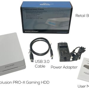 Avolusion HDDGear Pro 4TB 7200RPM USB 3.0 External Gaming Hard Drive (for PS5) White - 2 Year Warranty (Rnewed)