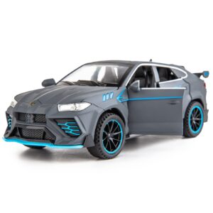 wakakac compatible for 1/32 lambo urus model car diecast collectible pull back toy car with light and sound toy vehicle for 3+ year old kids boys gift gray