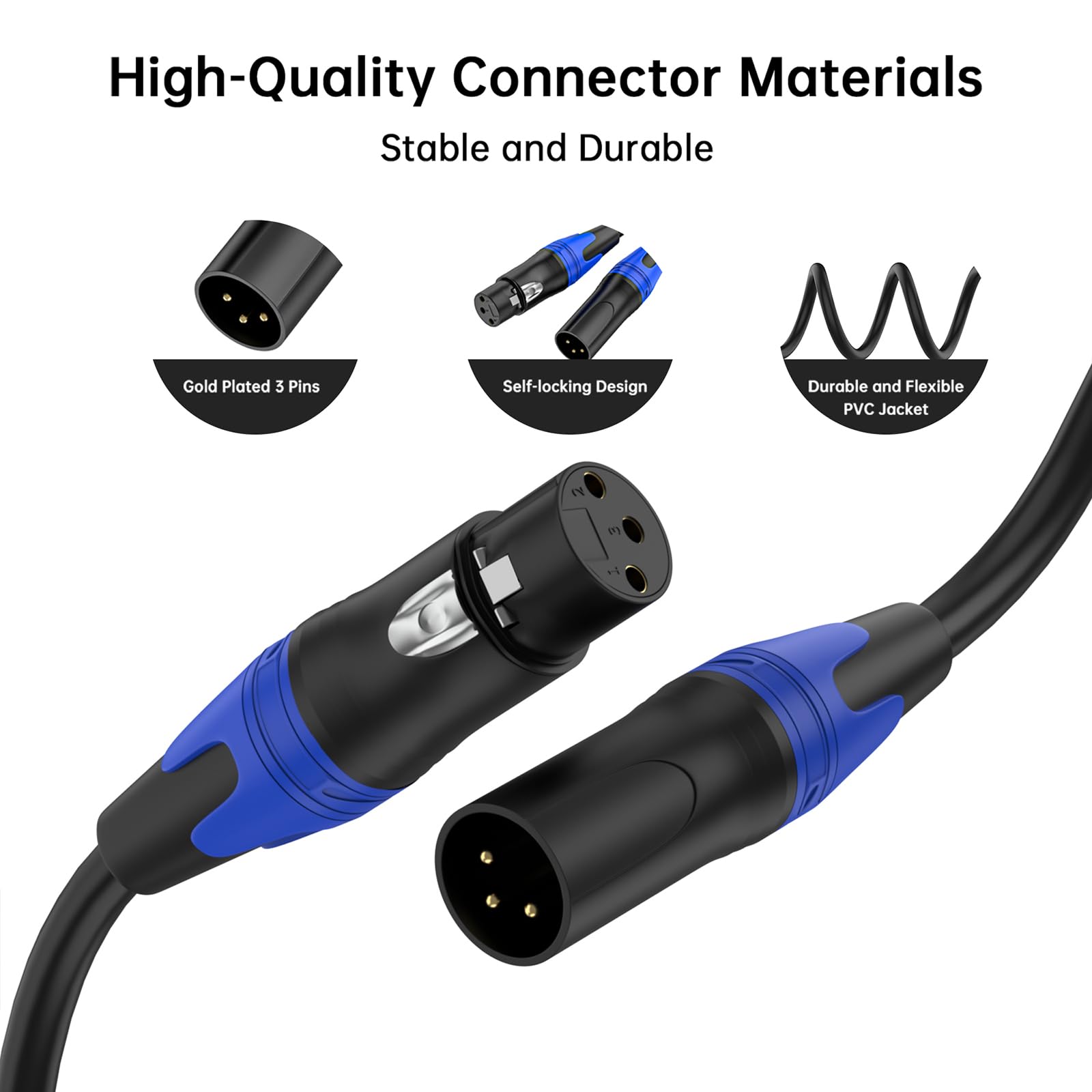 Seefeful (11.8 Inches / 2 Pack) XLR Splitter Cable, 1 XLR Female to 2 XLR Male Patch Y Cable, Balanced Microphone Splitter Cord Audio Adaptor