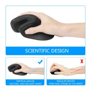 Vertical Wireless Mouse,Ergonomic Rechargeable 2.4G Optical Vertical Mice 6 Buttons Design with Adjustable DPI 800/1200/2400/3200 for Windows Laptop Desktop PC Office