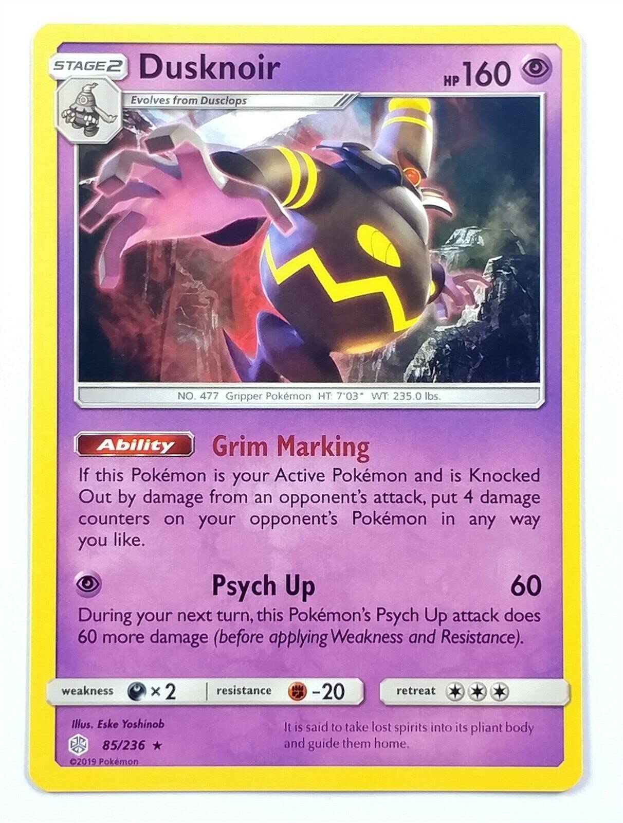 Dusknoir 85/236 - Rare - Cosmic Eclipse - Rare - NM/M