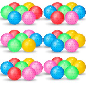 Jerify 36 Pieces Knobby Balls Spiky Bounce Ball Toy Large Bouncy Balls Bulk Inflatable Sensory Balls Soft Massage Stress Plastic Balls for School Party Play Outdoor Indoor