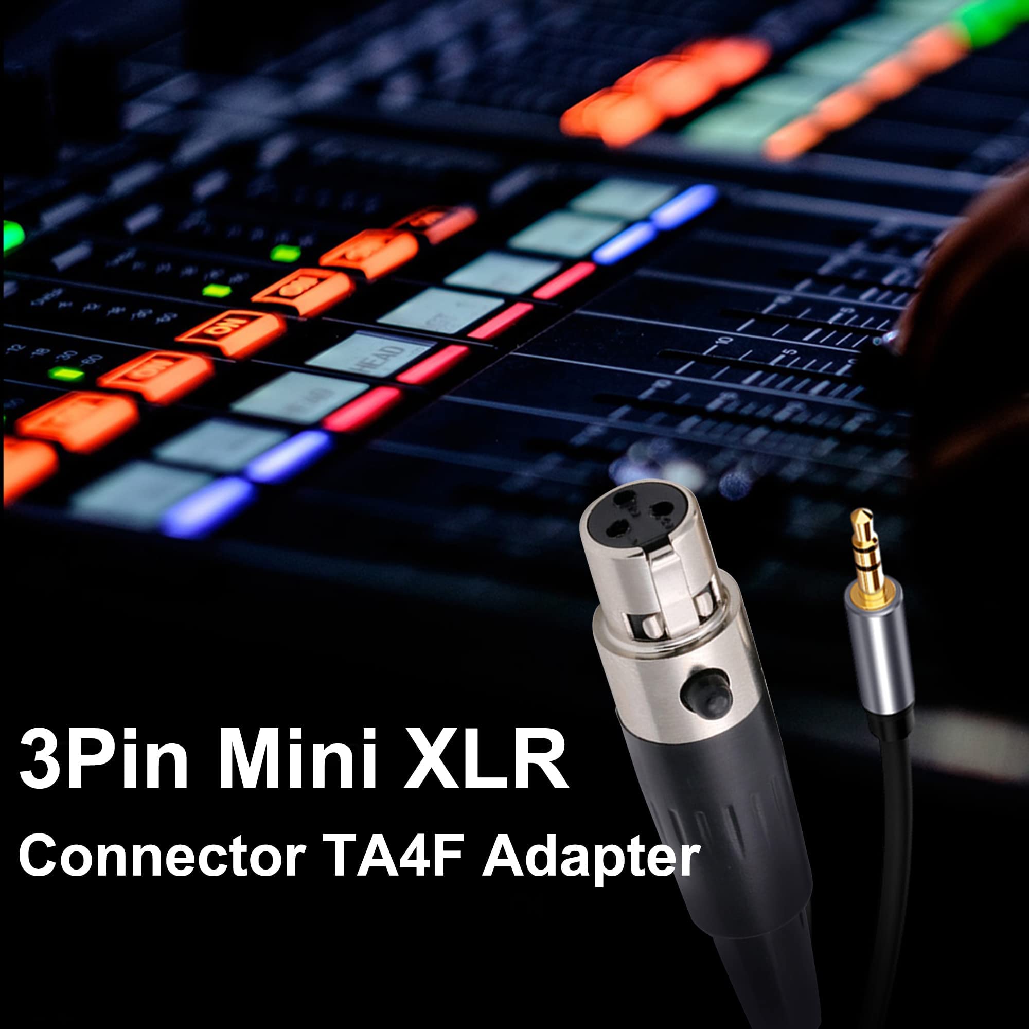 XMSJSIY 3Pin Mini XLR Connector TA4F Adapter Female Plug Mic Microphone Audio Connector,Mini XLR Cable Ends Replacement F-Plug Audio Socket-4PCS (3Pin Mini XLR Female)