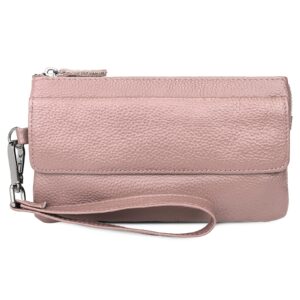 uromee wristlet wallet clutch purses for women genuine leather rfid crossbody bag card holder detachable shoulder strap