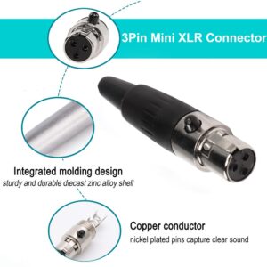 XMSJSIY 3Pin Mini XLR Connector TA4F Adapter Female Plug Mic Microphone Audio Connector,Mini XLR Cable Ends Replacement F-Plug Audio Socket-4PCS (3Pin Mini XLR Female)