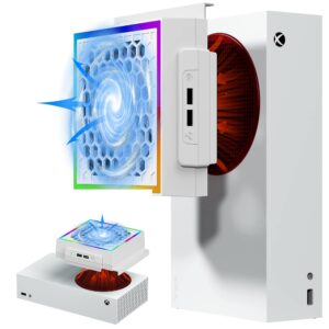 rttacrtt cooling fan for xbox series s with rgb lighting, low noise 3-stage adjustable speed high-performance cooling system, 3 speed 1500/1750/2000rpm (140mm), 7 light mode with 3.0 port cooler fan