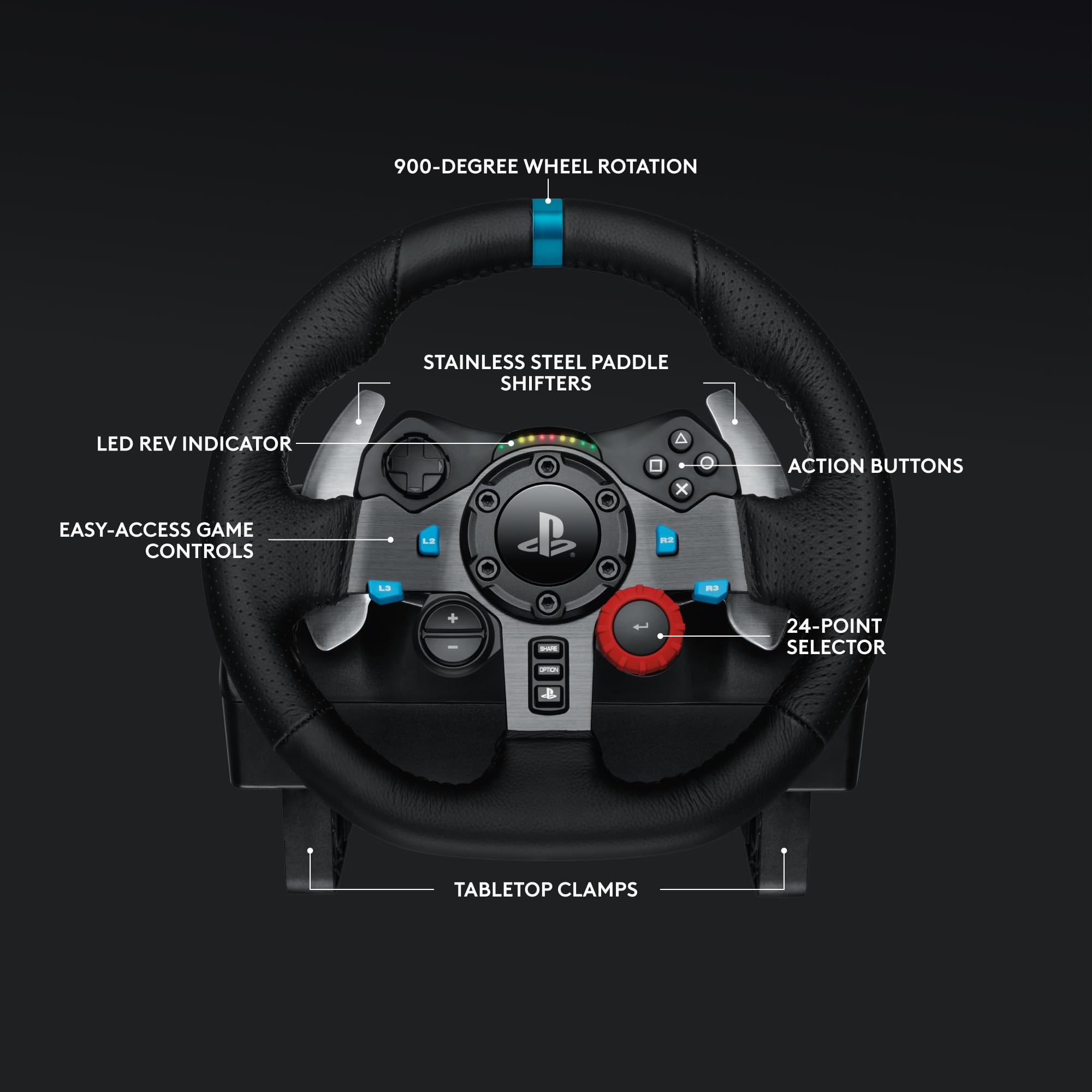 Logitech G29 Driving Force Racing Wheel and Pedals, Force Feedback, Real Leather + ASTRO A10 Gen 2 Wired Headset - For PS5, PS4, PC, Mac - Black