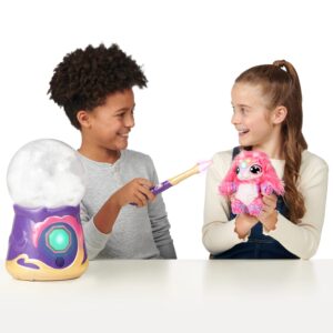 JKNEW Magical Misting Crystal Ball with Interactive 8 inch Blue Plush Toy and 80+ Sounds and Reactions, Electronic Pet, Ages 5+ (Pink)