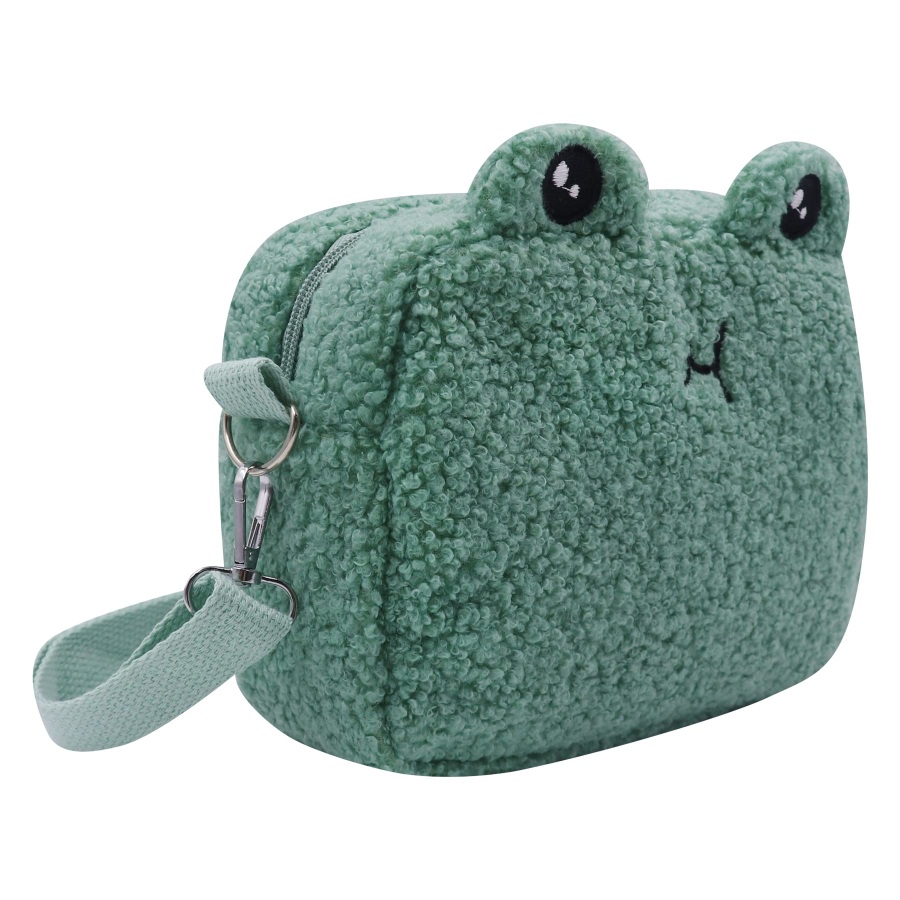 MOSSTYUS Cute Animal Plush Purse for Women kawaii Frog Purse for Girls Shoulder Handbag Crossbody Purse Messenger Bag,Green