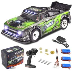 Wltoys 284131 RC Cars 1/28 Mini Drift RC Car with 3pcs Upgraded 500mah Battery 30km/h RC Drift Cars 130 Brushed Motor 2.4GHz Remote Control Car LED Car Lamp 4WD Micro RC Drift Car for Adults Gifts